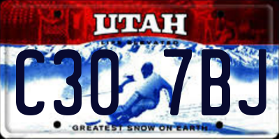 UT license plate C307BJ