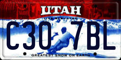 UT license plate C307BL