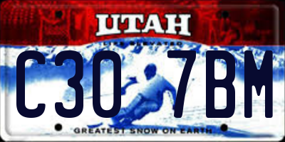 UT license plate C307BM