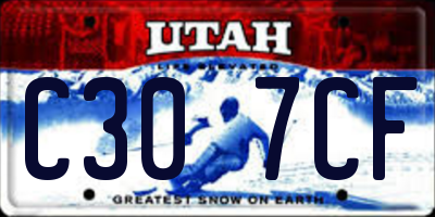 UT license plate C307CF