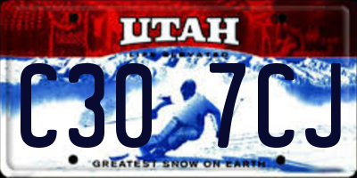 UT license plate C307CJ