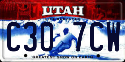 UT license plate C307CW