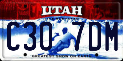 UT license plate C307DM