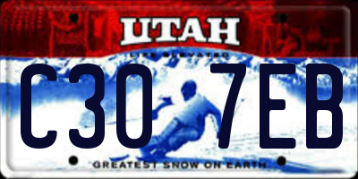 UT license plate C307EB