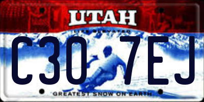 UT license plate C307EJ