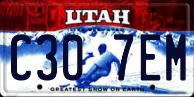 UT license plate C307EM