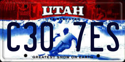 UT license plate C307ES