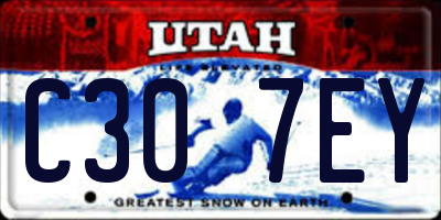 UT license plate C307EY