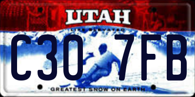 UT license plate C307FB