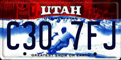UT license plate C307FJ