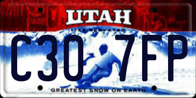 UT license plate C307FP