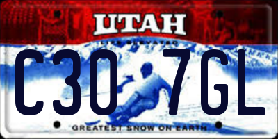 UT license plate C307GL