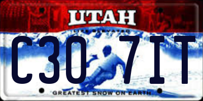 UT license plate C307IT