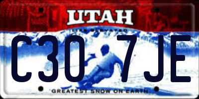 UT license plate C307JE