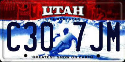 UT license plate C307JM