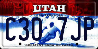 UT license plate C307JP