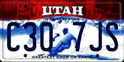UT license plate C307JS