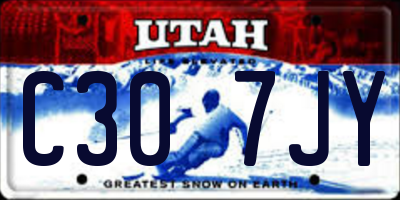 UT license plate C307JY