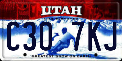 UT license plate C307KJ