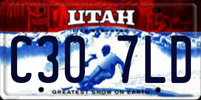 UT license plate C307LD