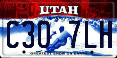 UT license plate C307LH
