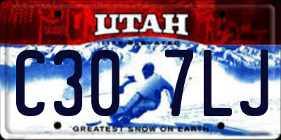 UT license plate C307LJ