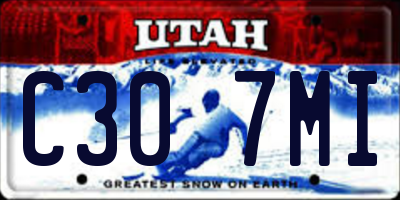 UT license plate C307MI