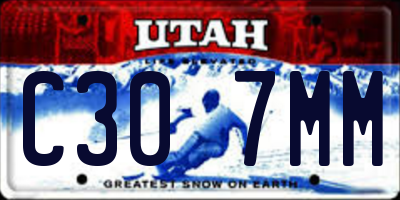 UT license plate C307MM