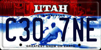 UT license plate C307NE