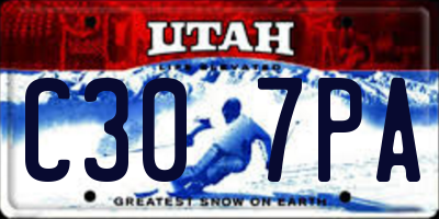 UT license plate C307PA