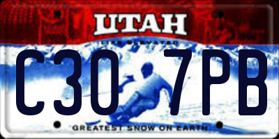 UT license plate C307PB