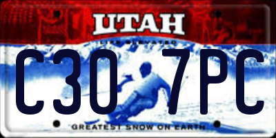 UT license plate C307PC