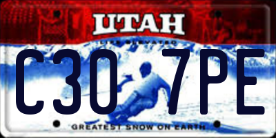 UT license plate C307PE