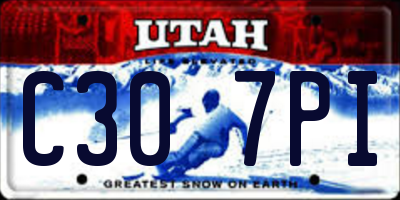 UT license plate C307PI