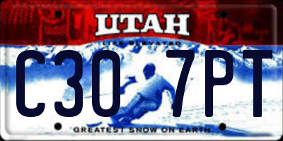 UT license plate C307PT