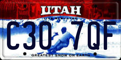 UT license plate C307QF