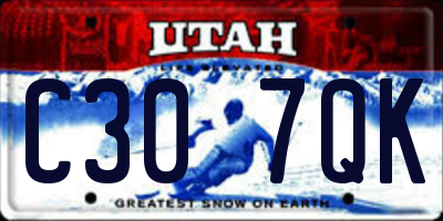 UT license plate C307QK
