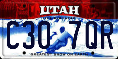 UT license plate C307QR