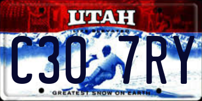UT license plate C307RY