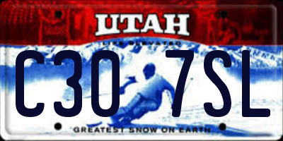 UT license plate C307SL