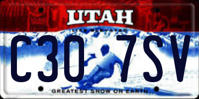 UT license plate C307SV
