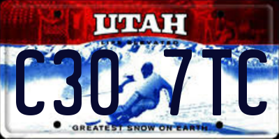 UT license plate C307TC