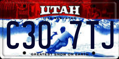 UT license plate C307TJ