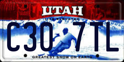 UT license plate C307TL