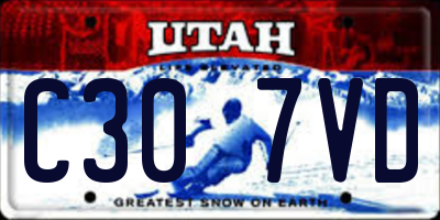 UT license plate C307VD