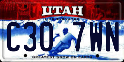 UT license plate C307WN