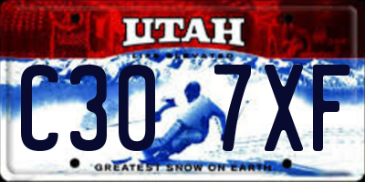 UT license plate C307XF