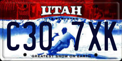UT license plate C307XK
