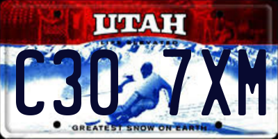 UT license plate C307XM