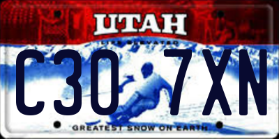 UT license plate C307XN